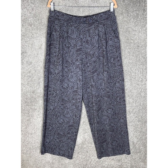 Garnet Hill Pull On Wide Leg Comfort Pants Womens Size Medium Bluestone‎ Pockets - Picture 1 of 8